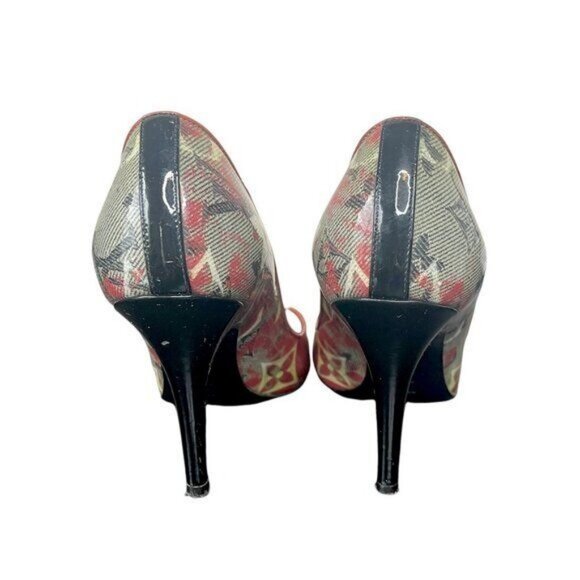 Authentic Louis Vuitton Multicolor Monogram PVC Coated Heels Peep Toe Pumps 7.5 - Picture 4 of 6